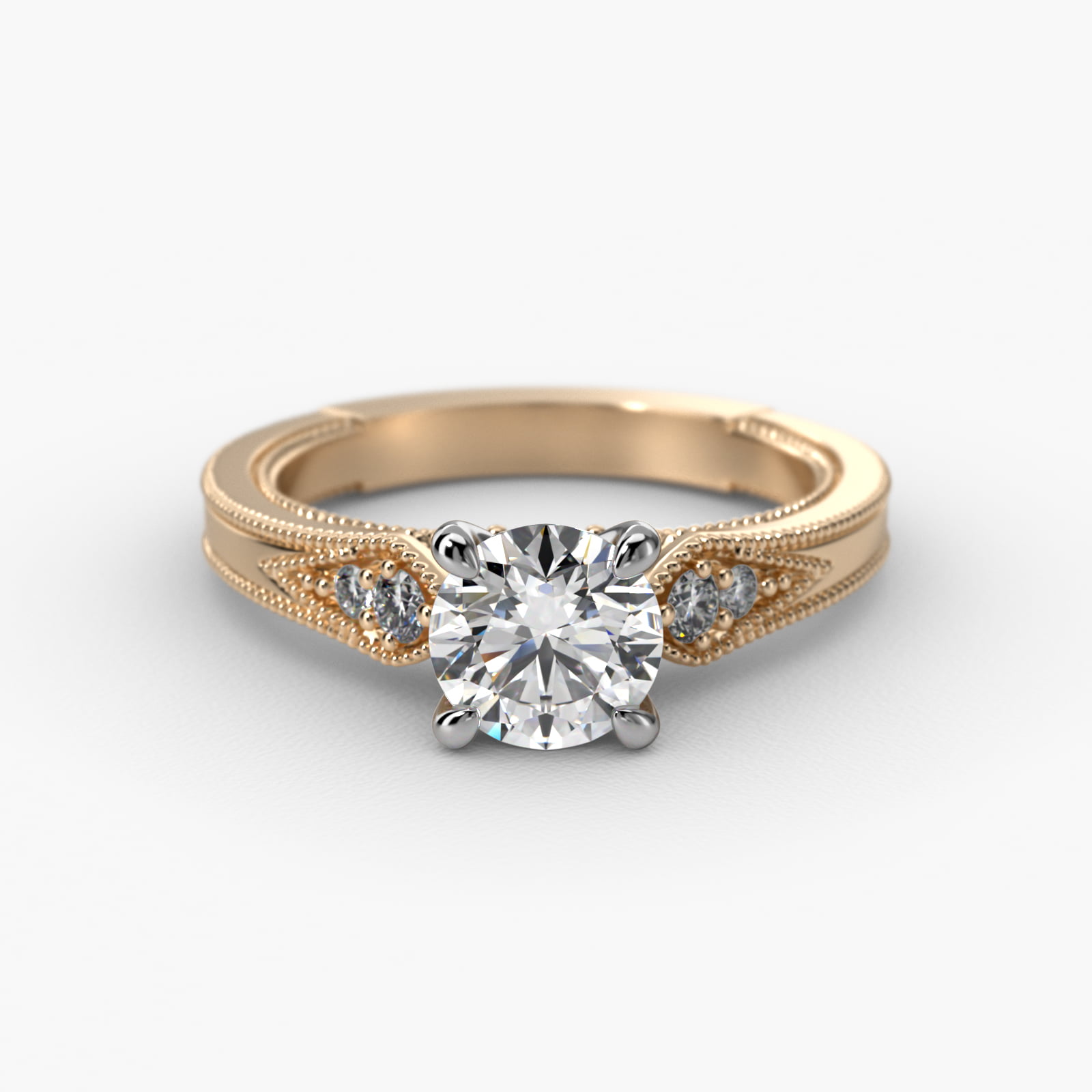 Paisley Surprise Vintage-Style Engagement Ring In 18K Yellow Gold