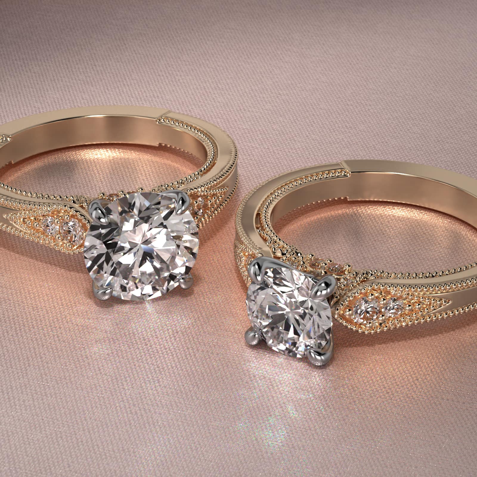 Paisley Surprise Vintage-Style Engagement Ring In 14K Yellow Gold