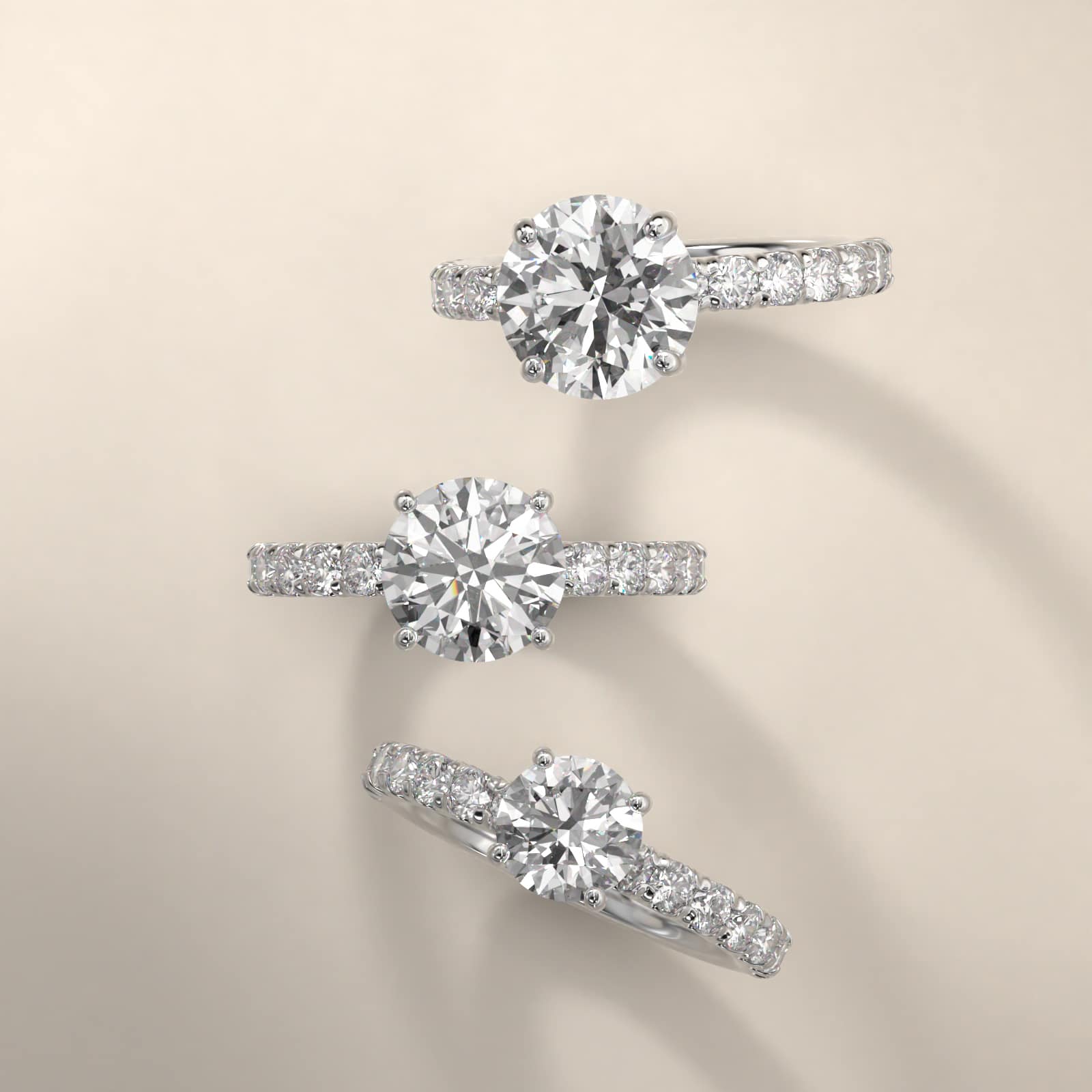 Cut Down Pavé Diamond Engagement Ring In Platinum