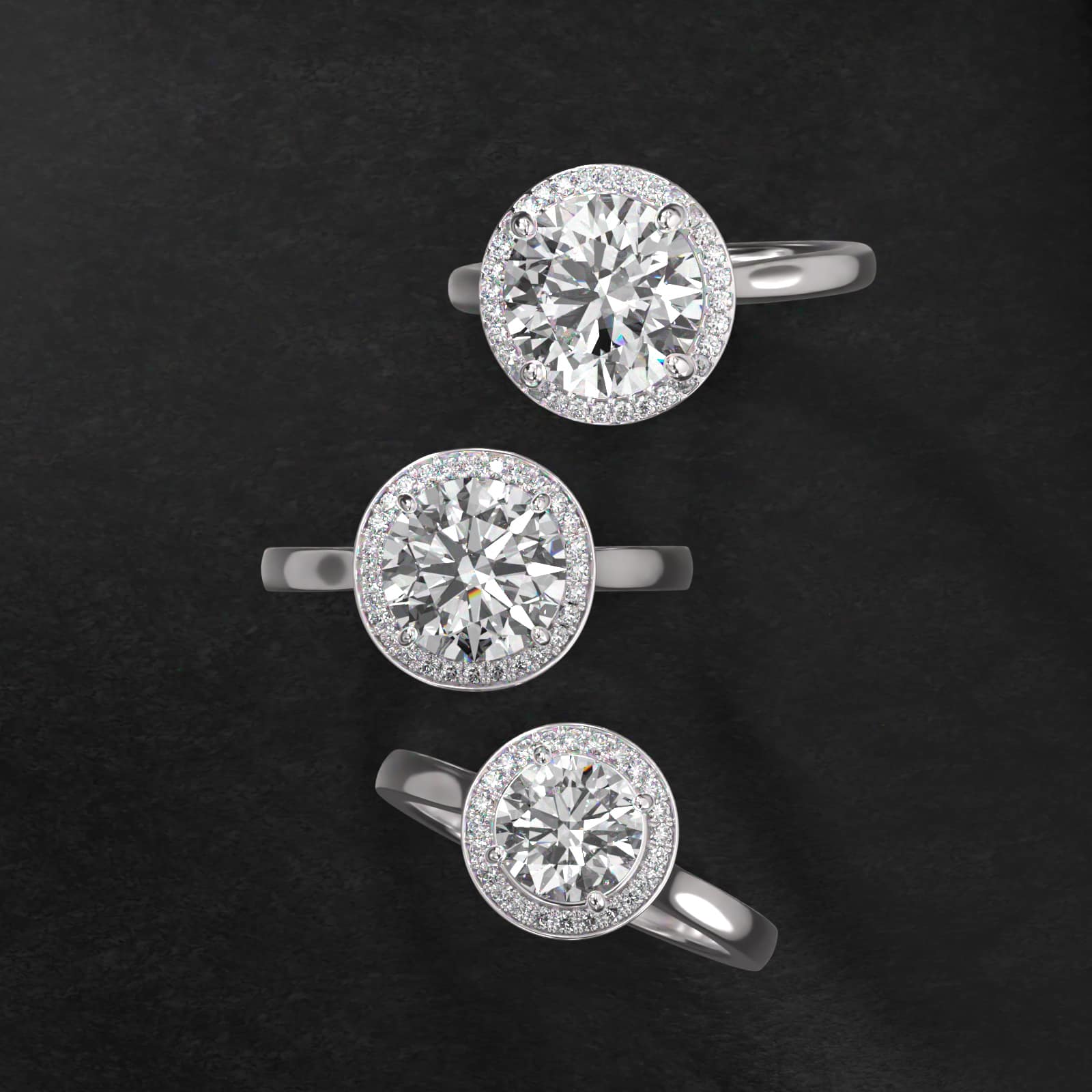 Platinum Trellis Halo Diamond Engagement Ring