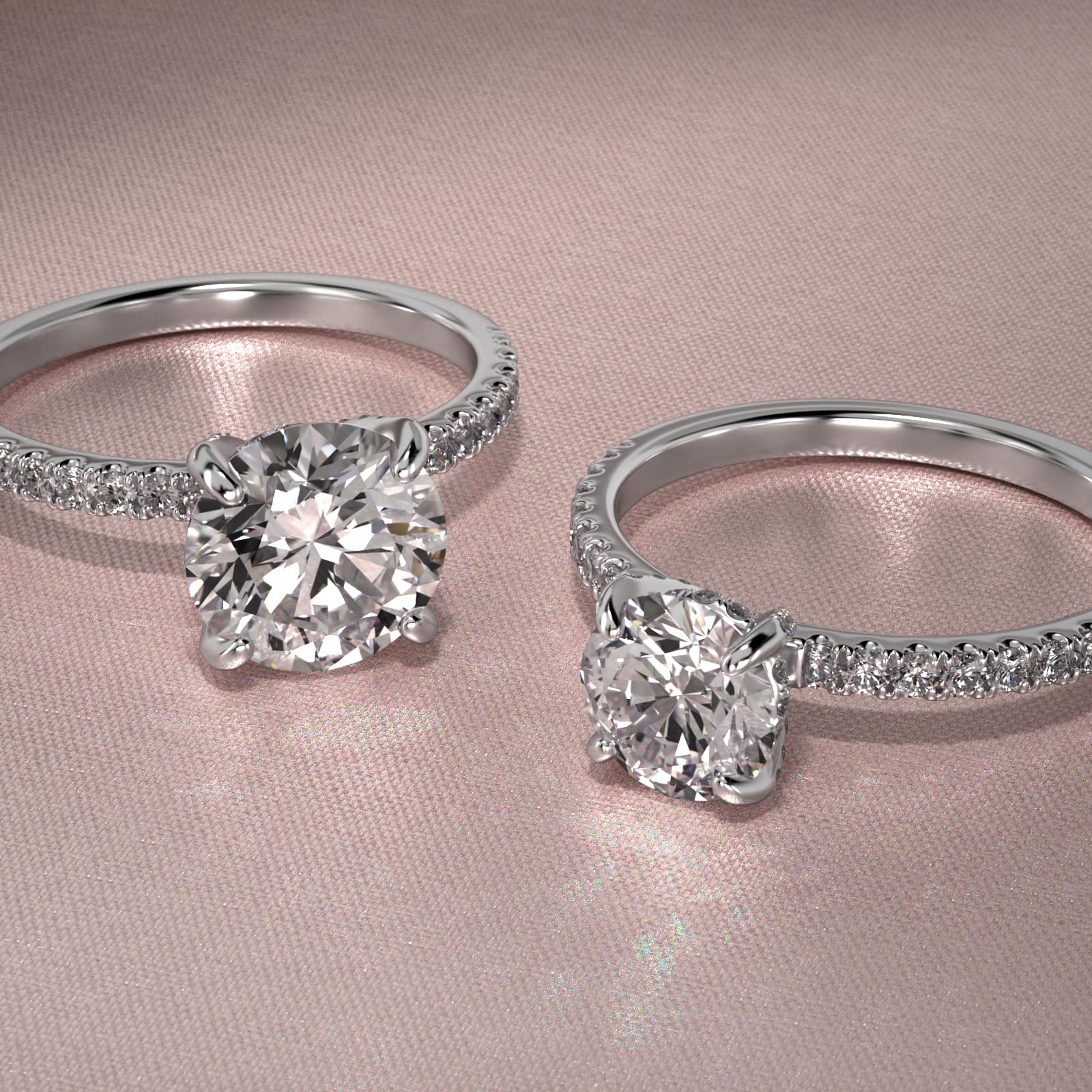 Petite Pavé Crown Lab-Grown Diamond Engagement Ring In Platinum
