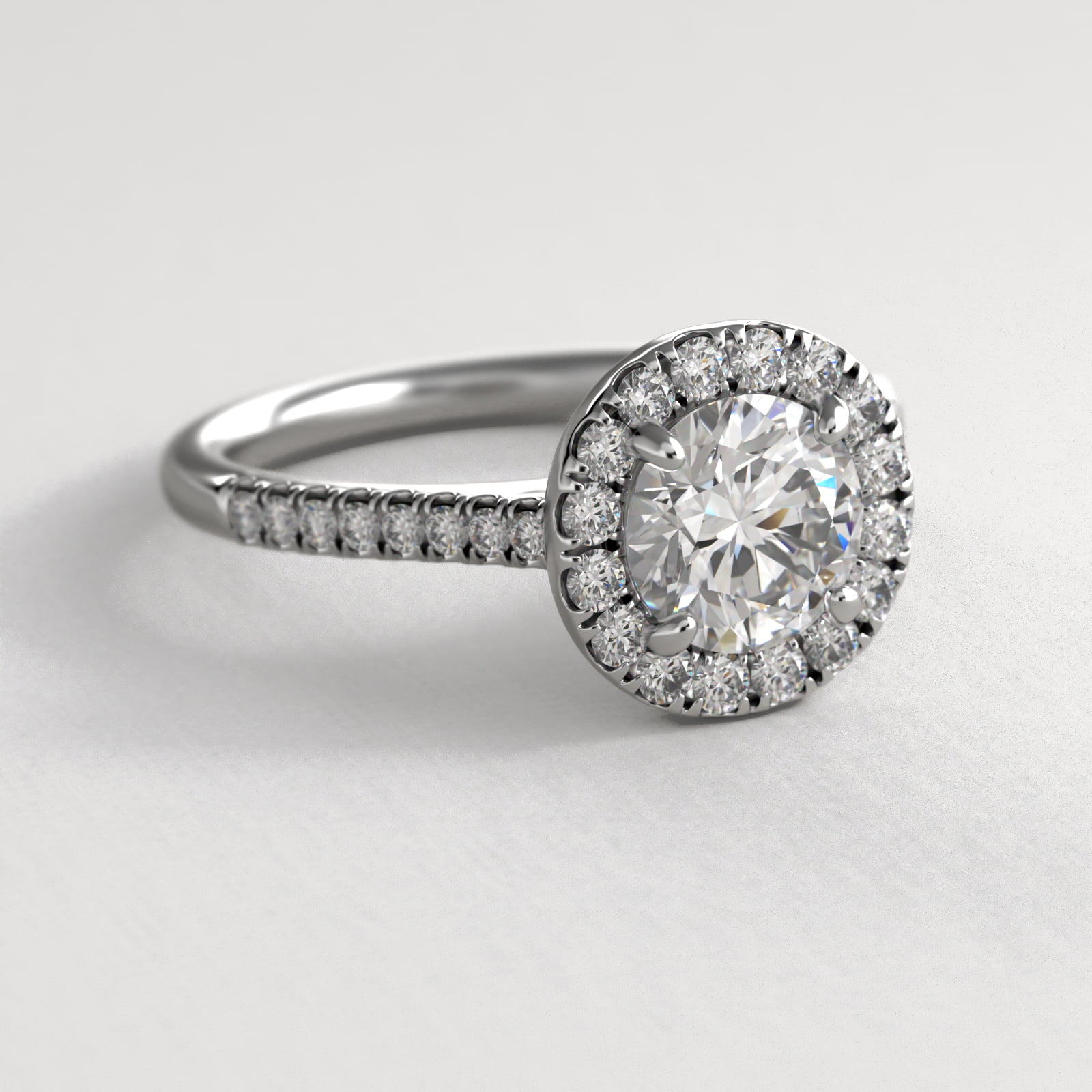 Platinum Pavé Accented Diamond Engagement Ring