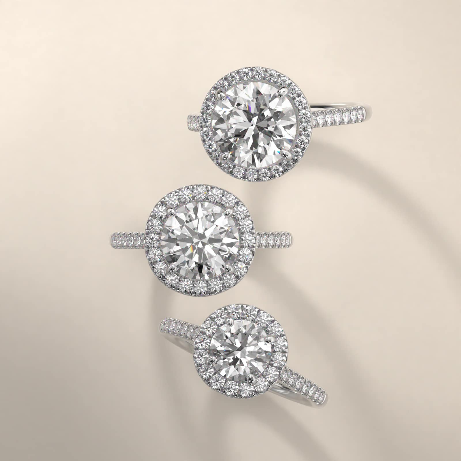 Platinum Pavé Accented Diamond Engagement Ring