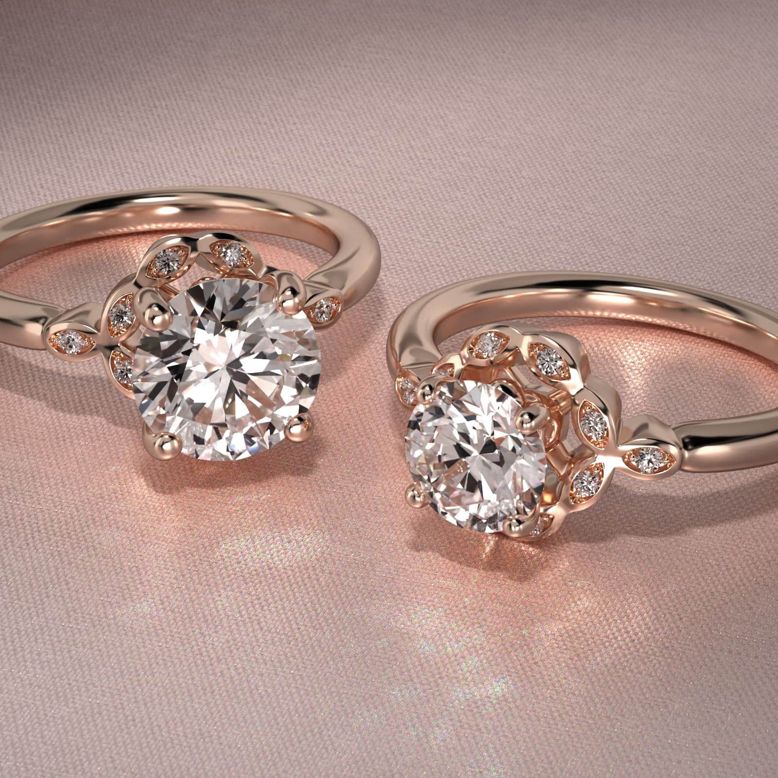 Marquise Halo Vintage-Style Engagement Ring In 14K Rose Gold