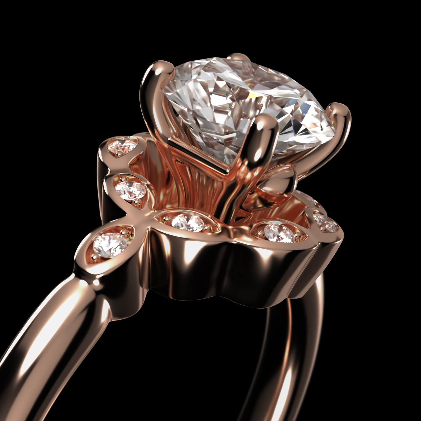 Marquise Halo Vintage-Style Engagement Ring In 14K Rose Gold