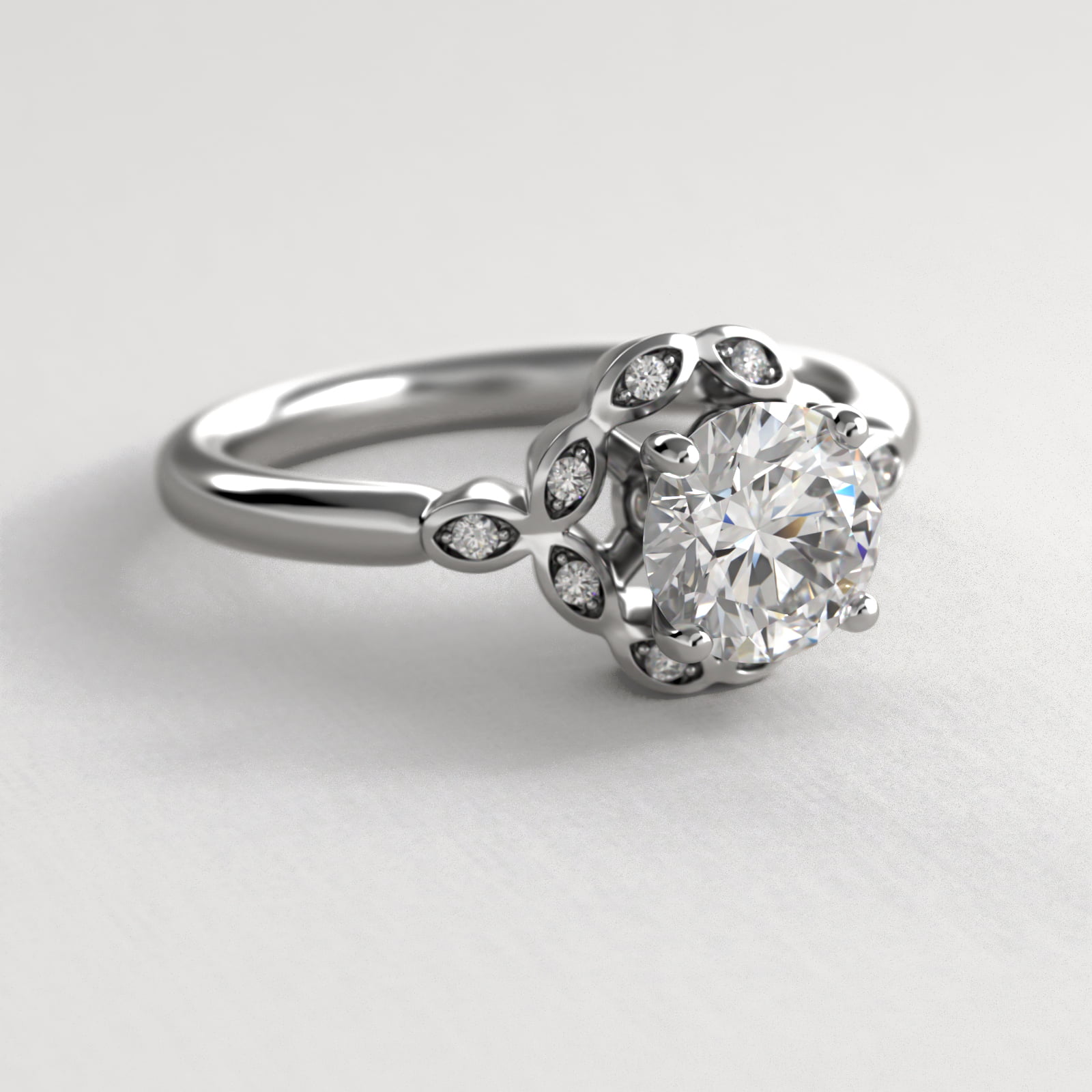 Marquise Halo Vintage-Style Engagement Ring In Platinum