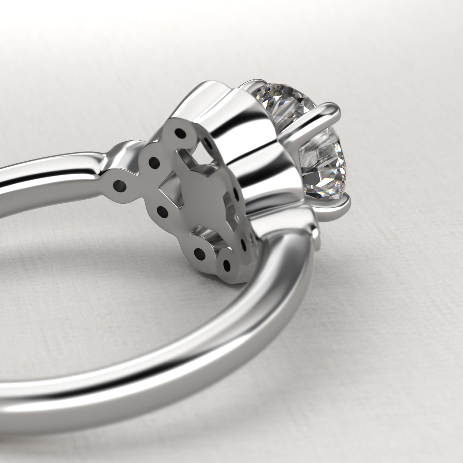 Marquise Halo Vintage-Style Engagement Ring In 18K White Gold