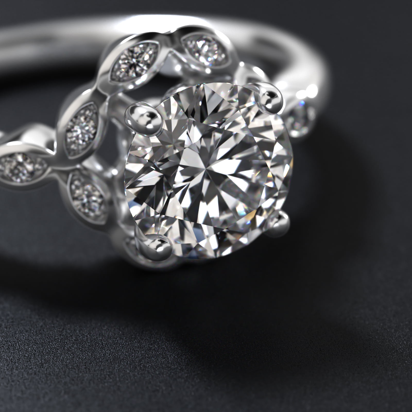 Marquise Halo Vintage-Style Engagement Ring In Platinum