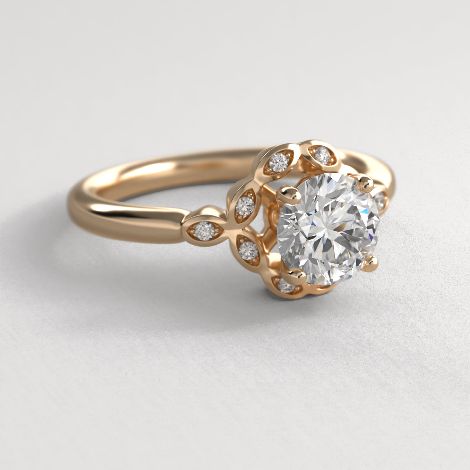 Marquise Halo Vintage-Style Engagement Ring In 14K Yellow Gold