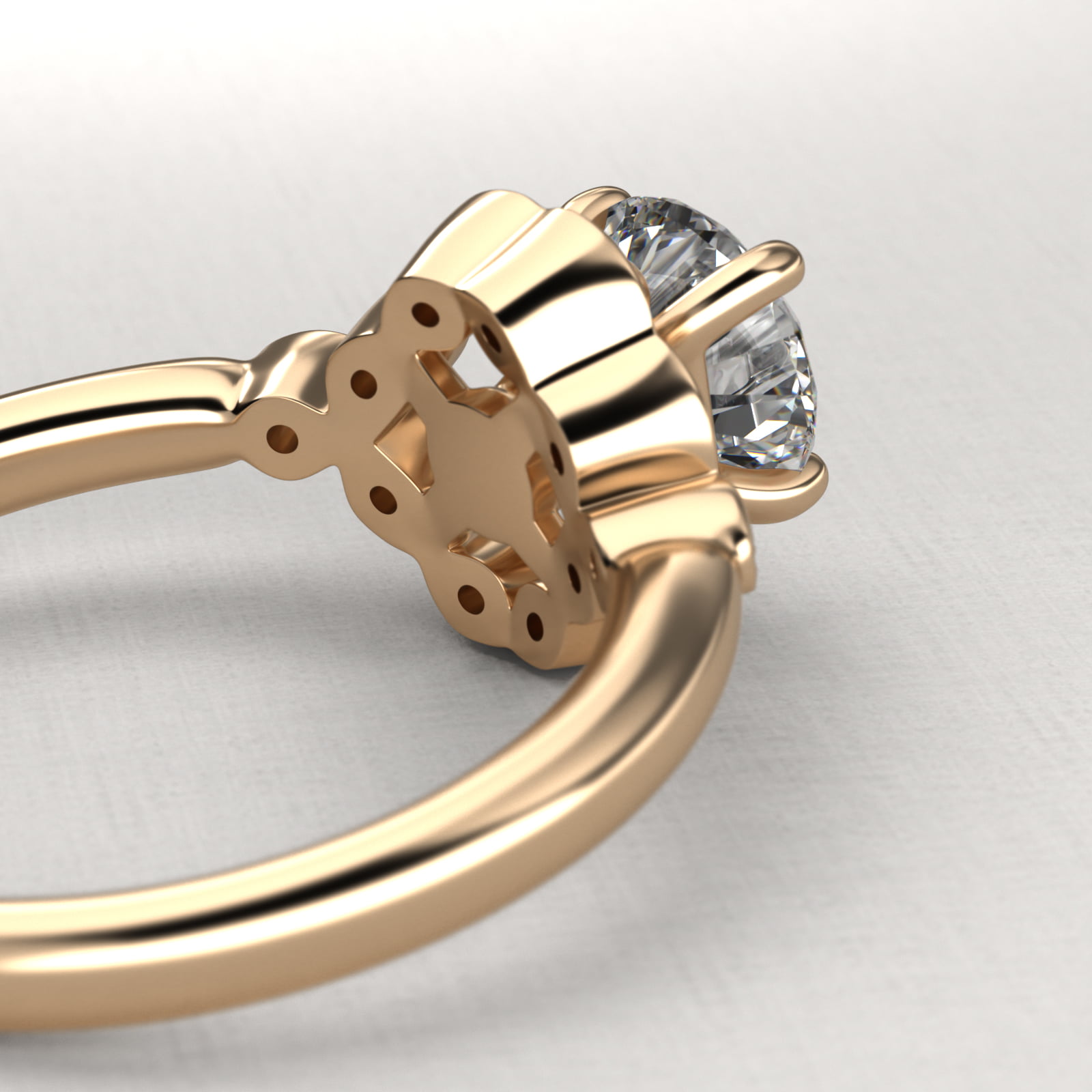 Marquise Halo Vintage-Style Engagement Ring In 14K Yellow Gold