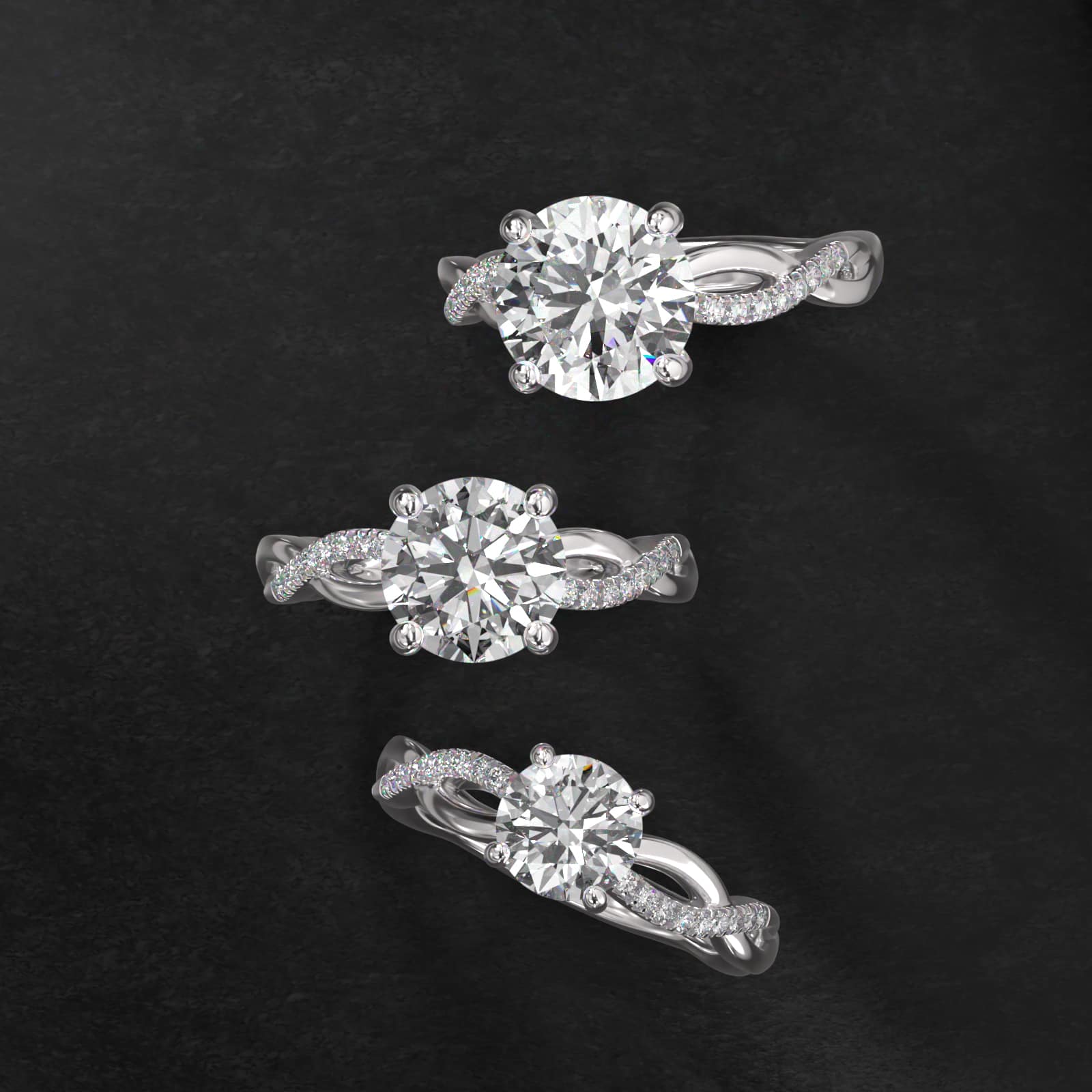 Solo Infinity Diamond Pavé Engagement Ring In Platinum