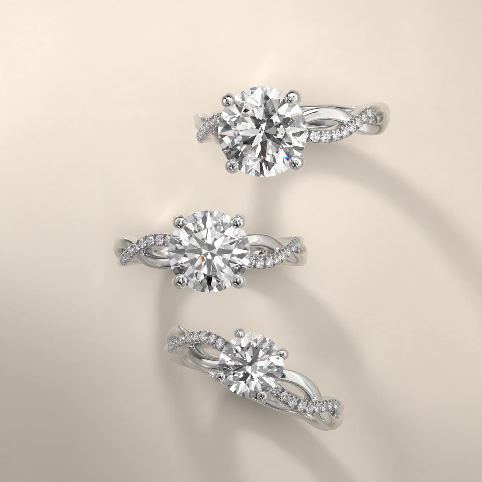 Solo Infinity Diamond Pavé Engagement Ring In 14K White Gold