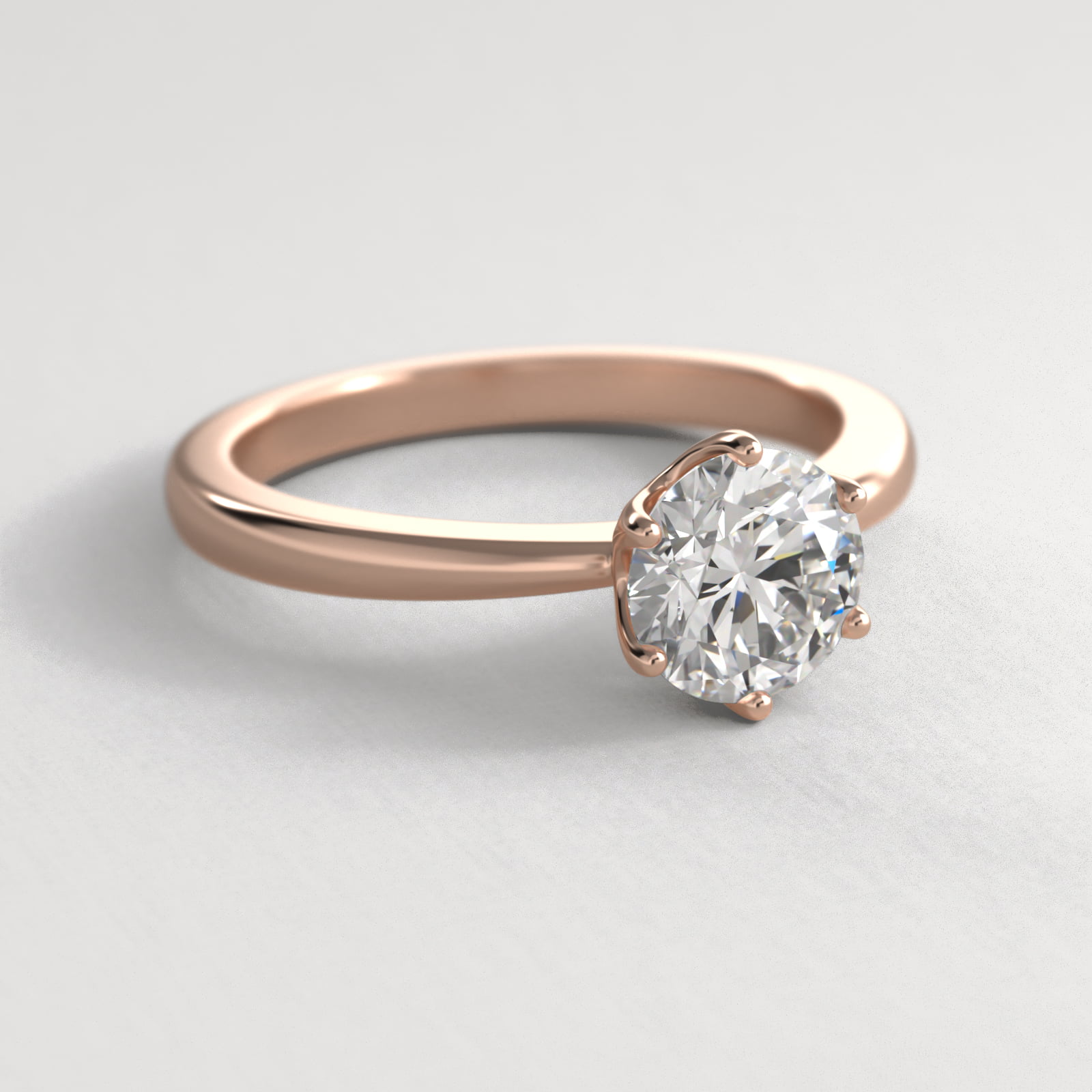 Crown Solitaire Engagement Ring In 14K Rose Gold