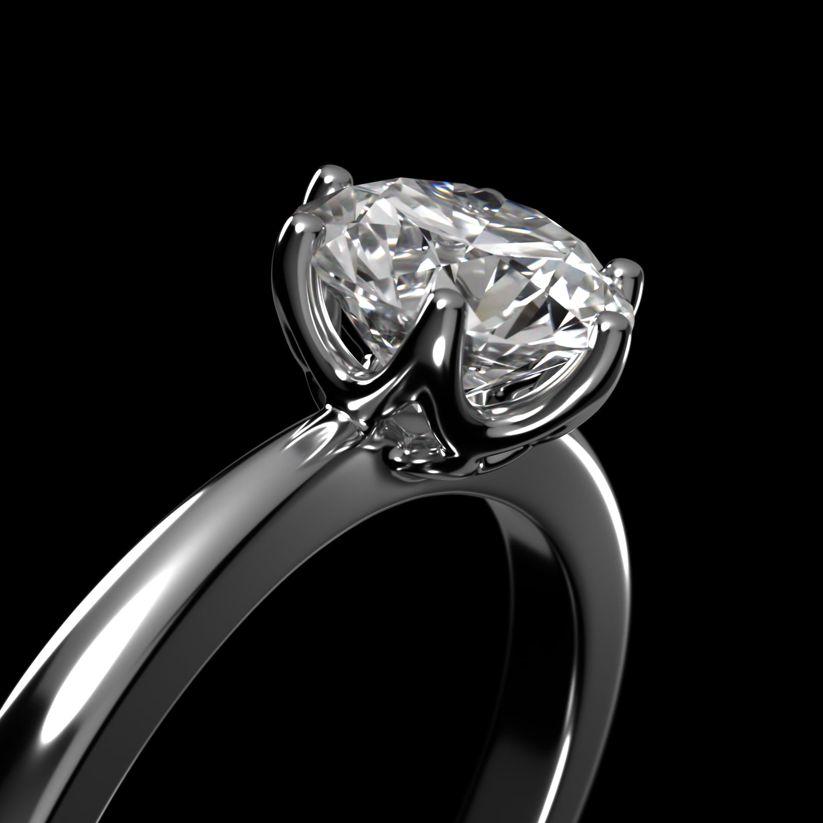 Crown Solitaire Engagement Ring In Platinum