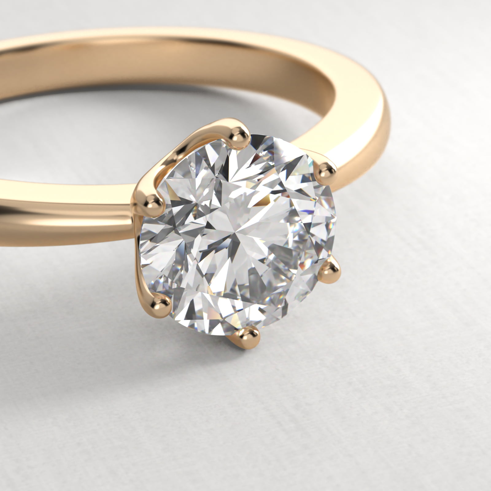 Crown Solitaire Engagement Ring In 14K Yellow Gold