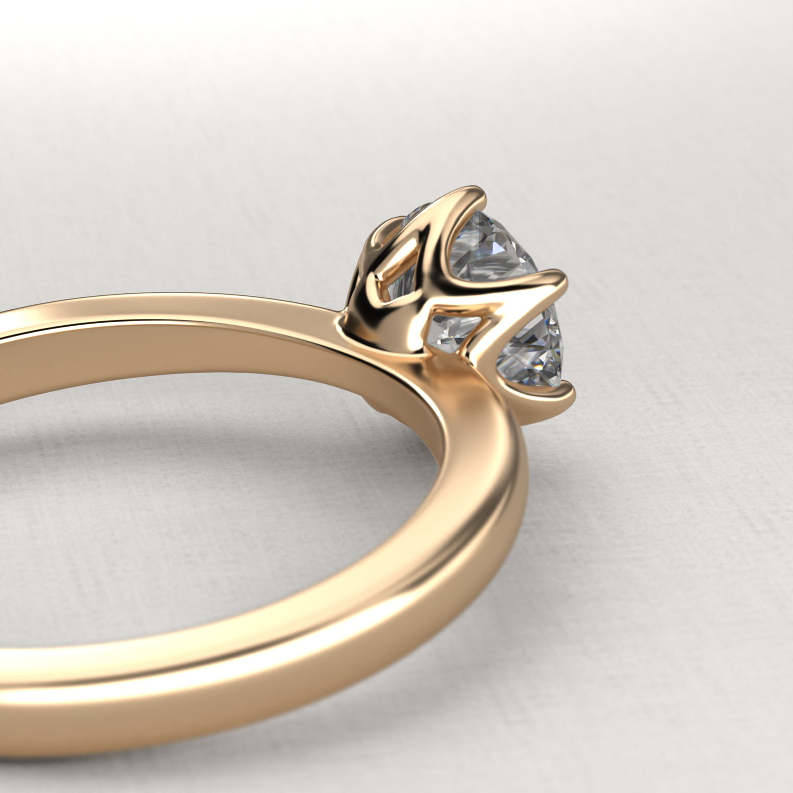 Crown Solitaire Engagement Ring In 18K Yellow Gold
