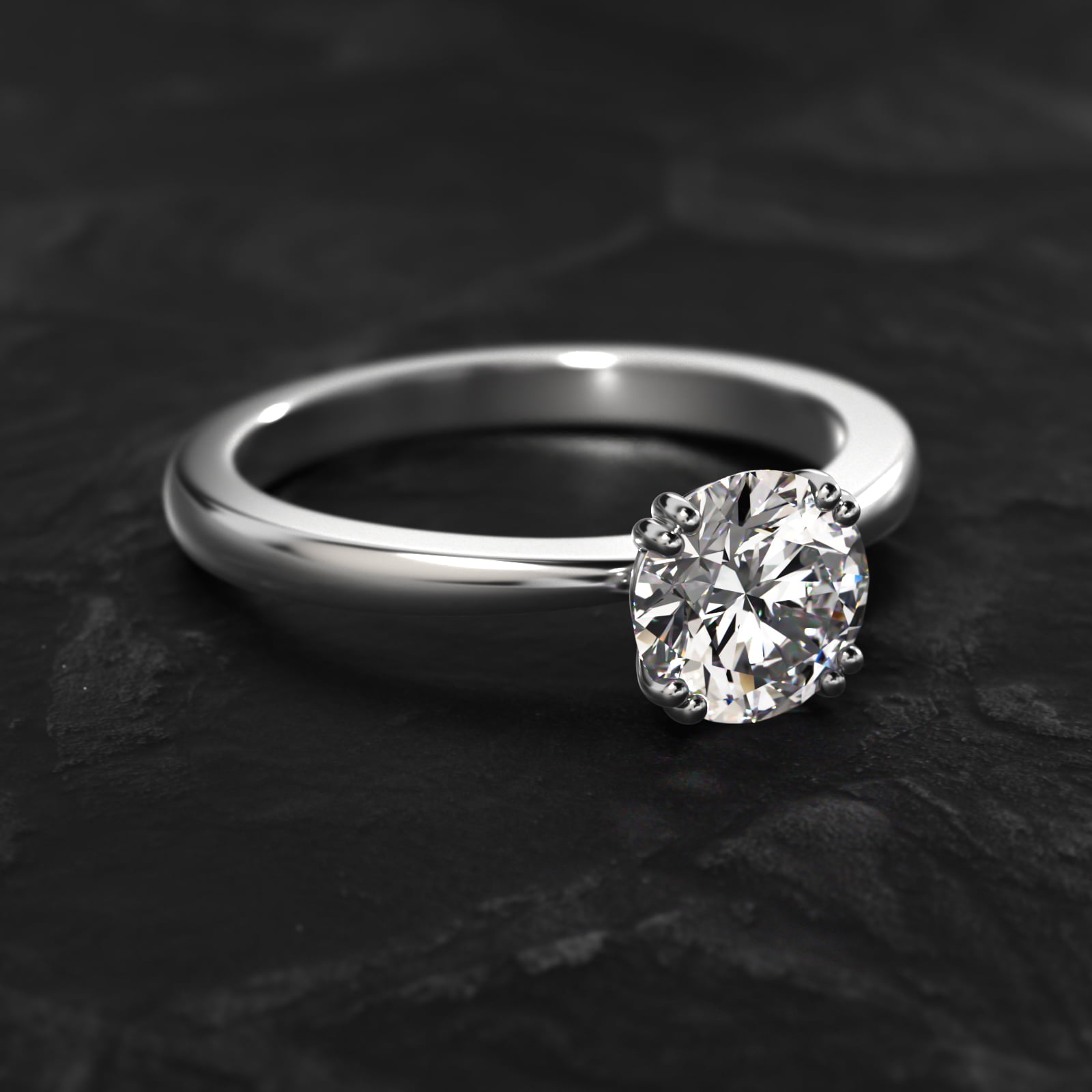 Split Prong Solitaire Engagement Ring In Platinum