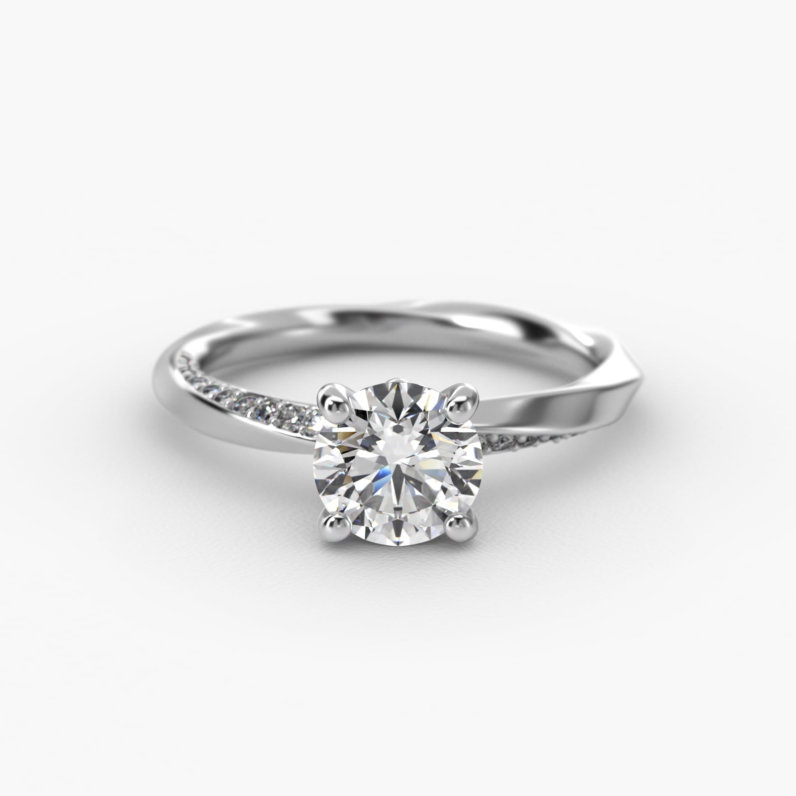 Helix Pavé Diamond Engagement Ring In Platinum