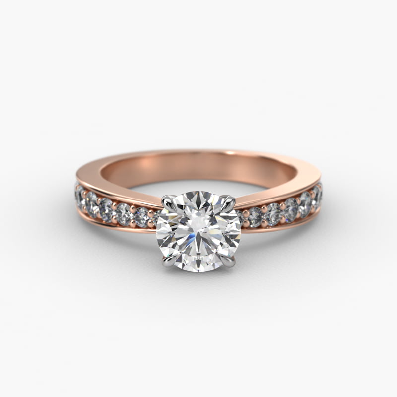 Perfect Pavé Diamond Engagement Ring In 14K Rose Gold