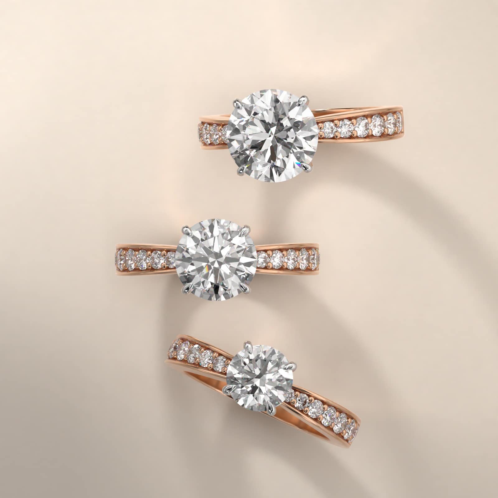 Perfect Pavé Diamond Engagement Ring In 14K Rose Gold