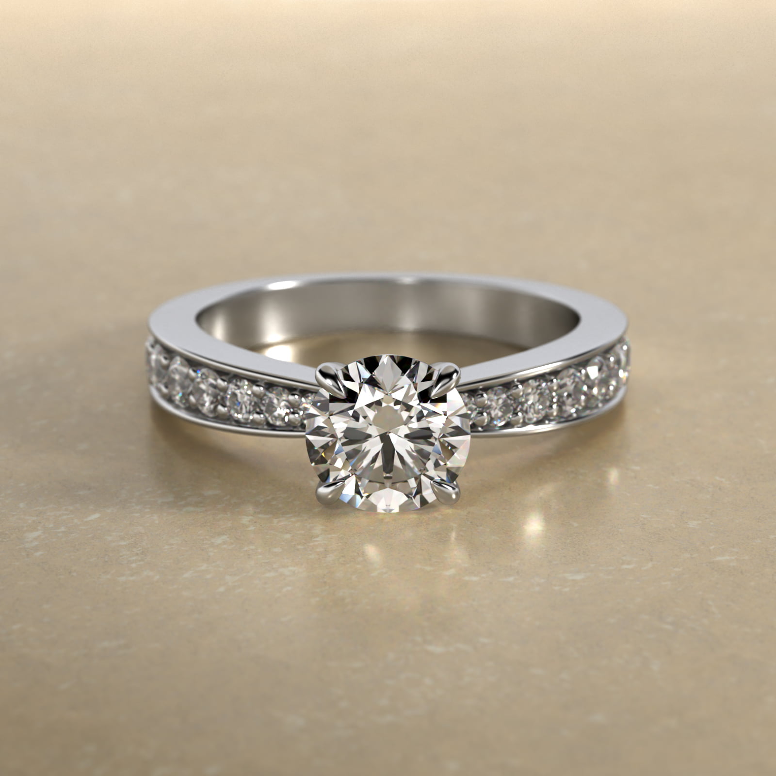 Perfect Pavé Diamond Engagement Ring In Platinum