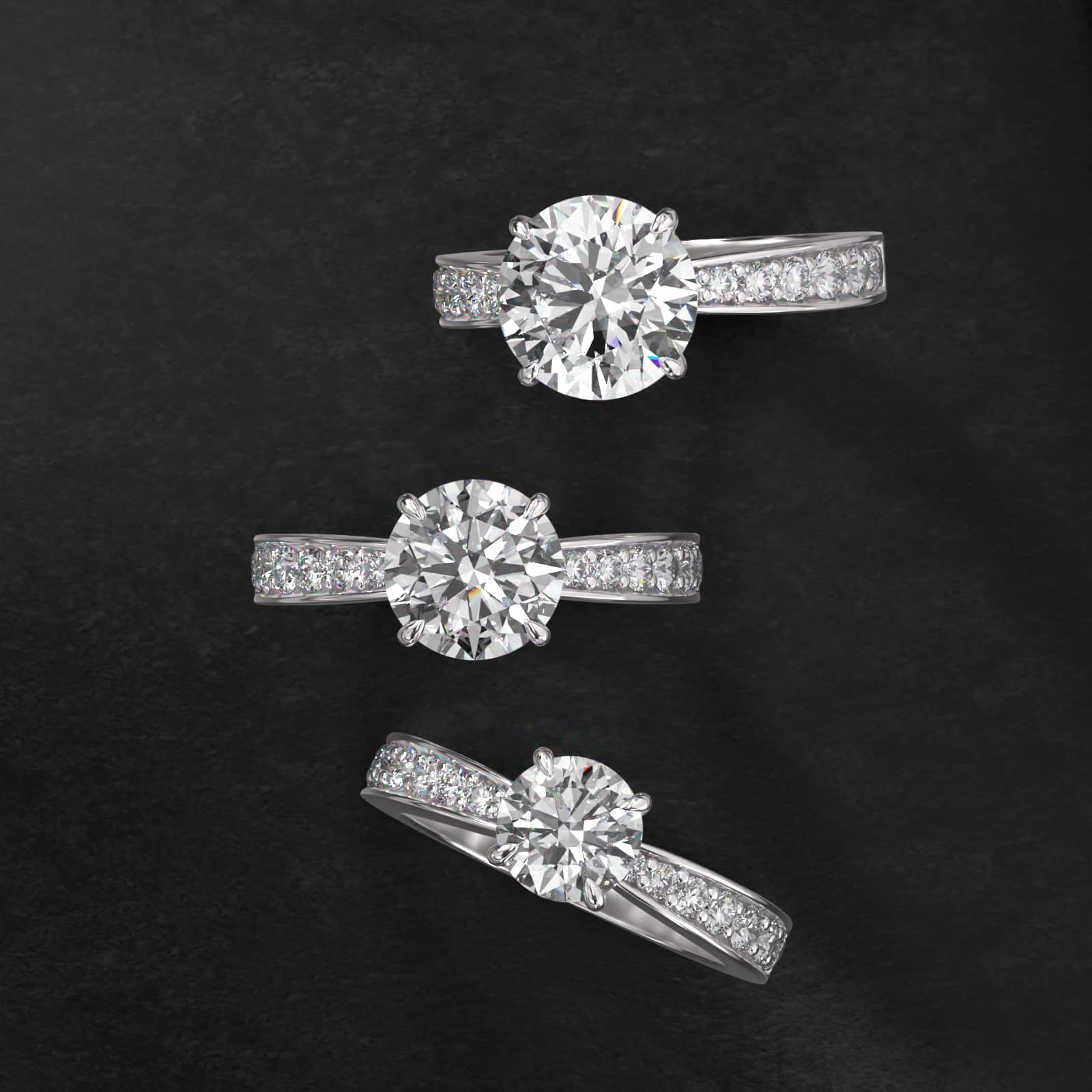 Perfect Pavé Diamond Engagement Ring In Platinum