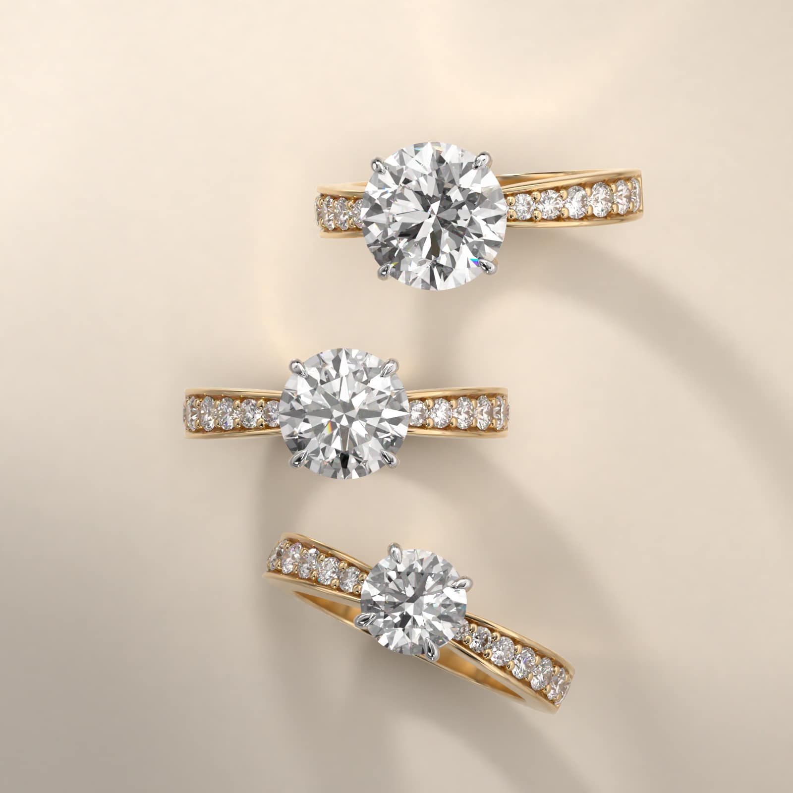 Perfect Pavé Diamond Engagement Ring In 14K Yellow Gold