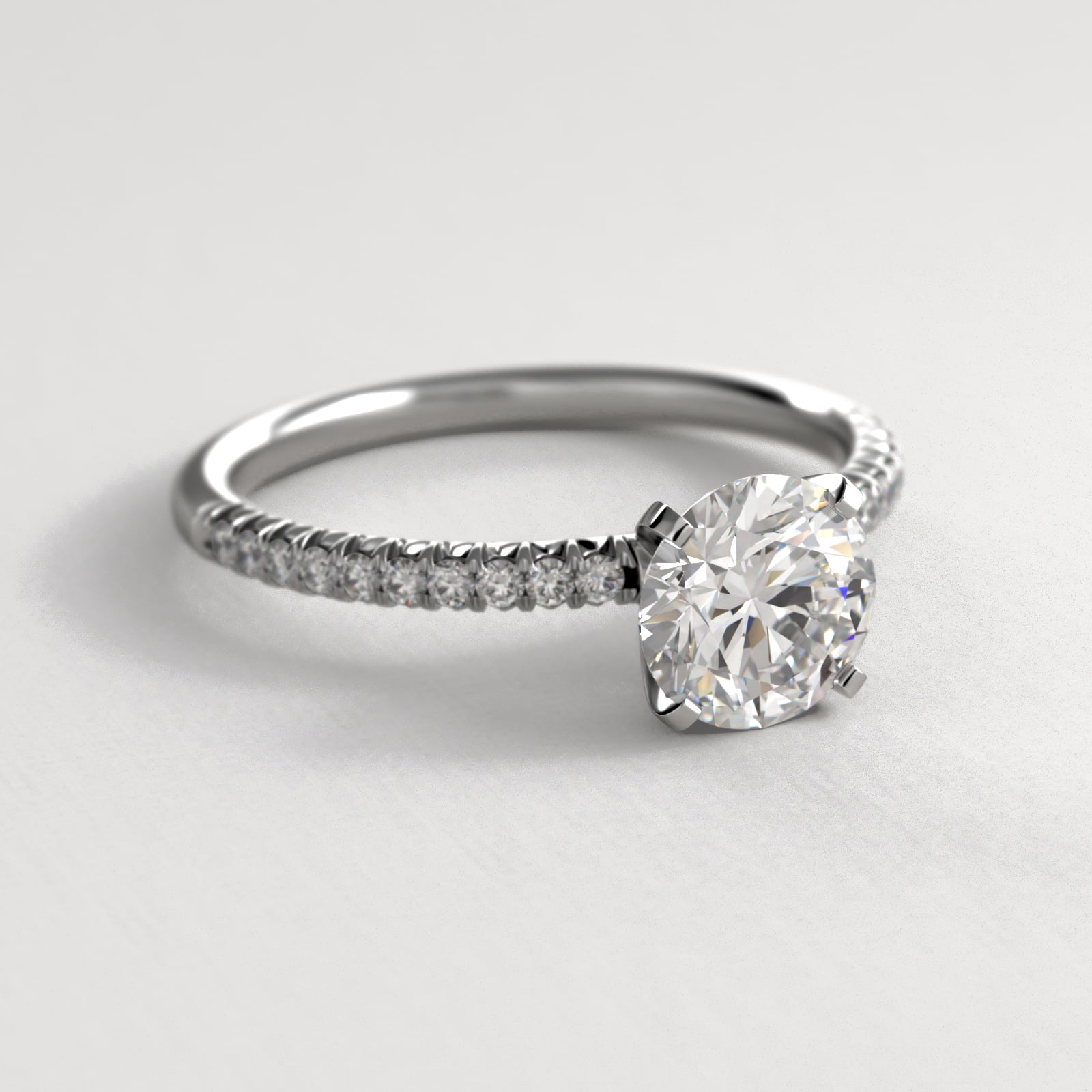 Petite Pavé Lab-Grown Diamond Engagement Ring In Platinum