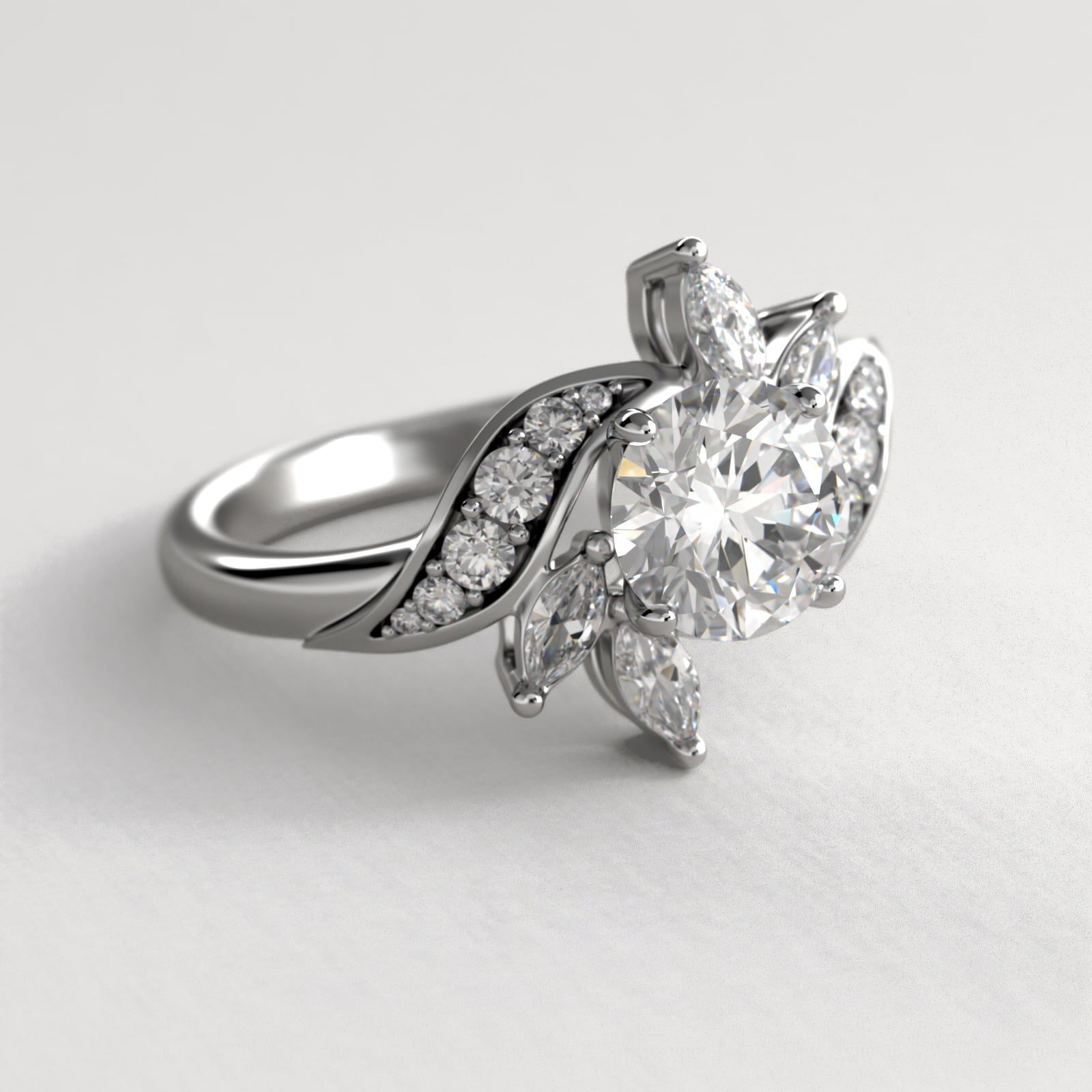 Platinum Bird of Paradise Engagement Ring