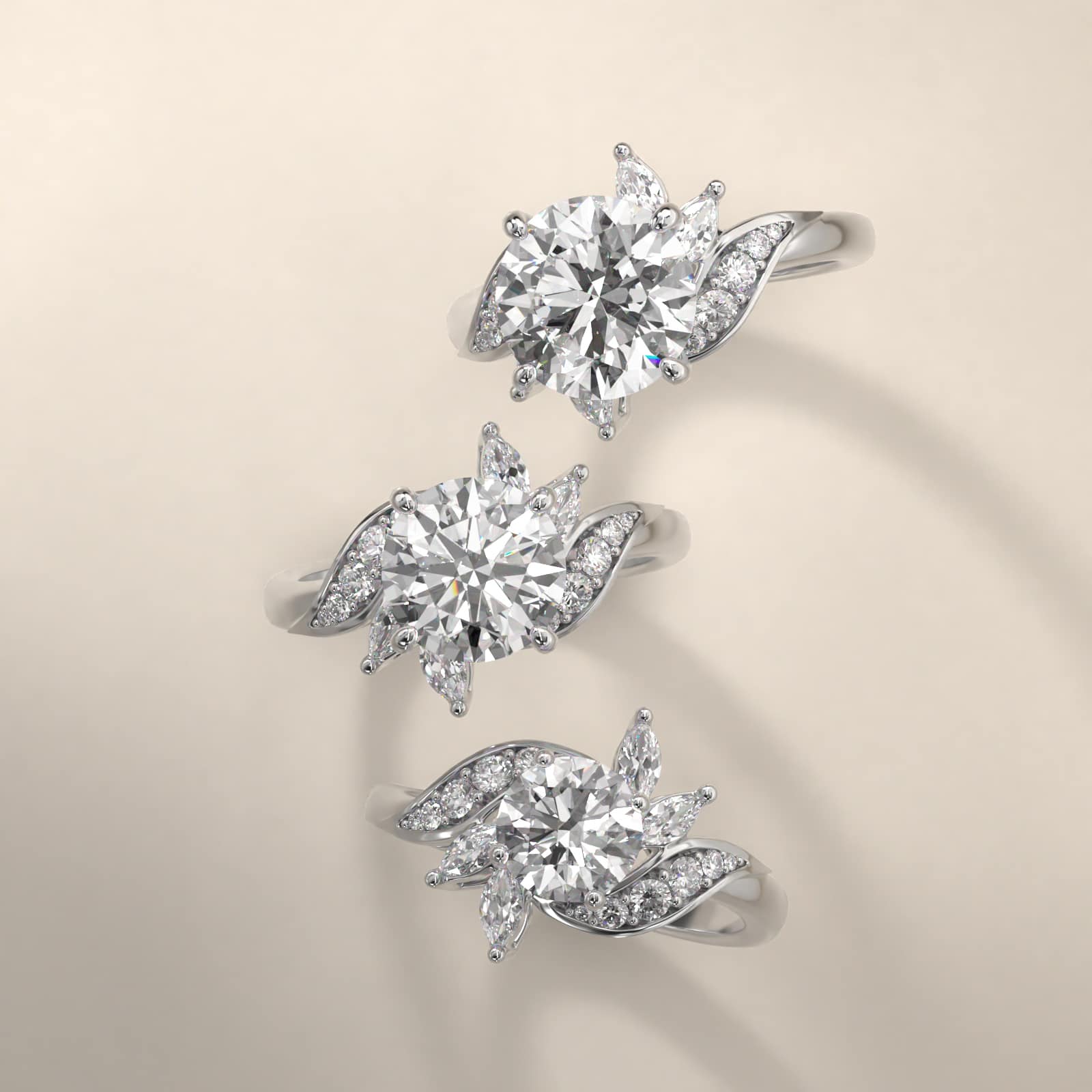 Platinum Bird of Paradise Engagement Ring