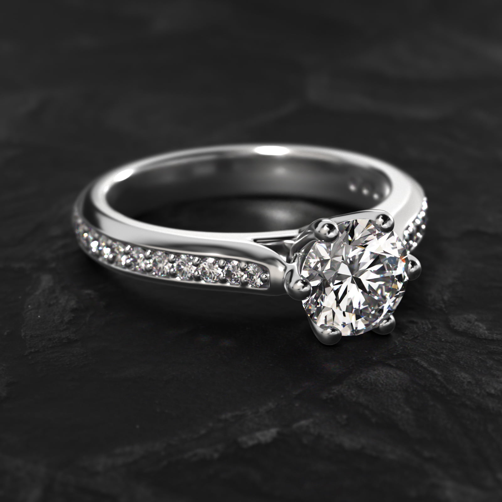 Trellis Pavé Diamond Engagement Ring In Platinum