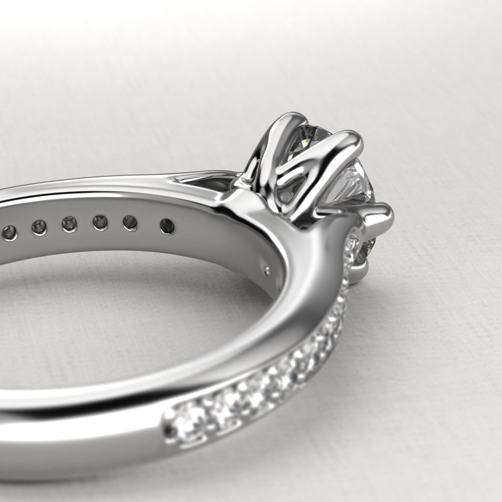 Trellis Pavé Diamond Engagement Ring In Platinum