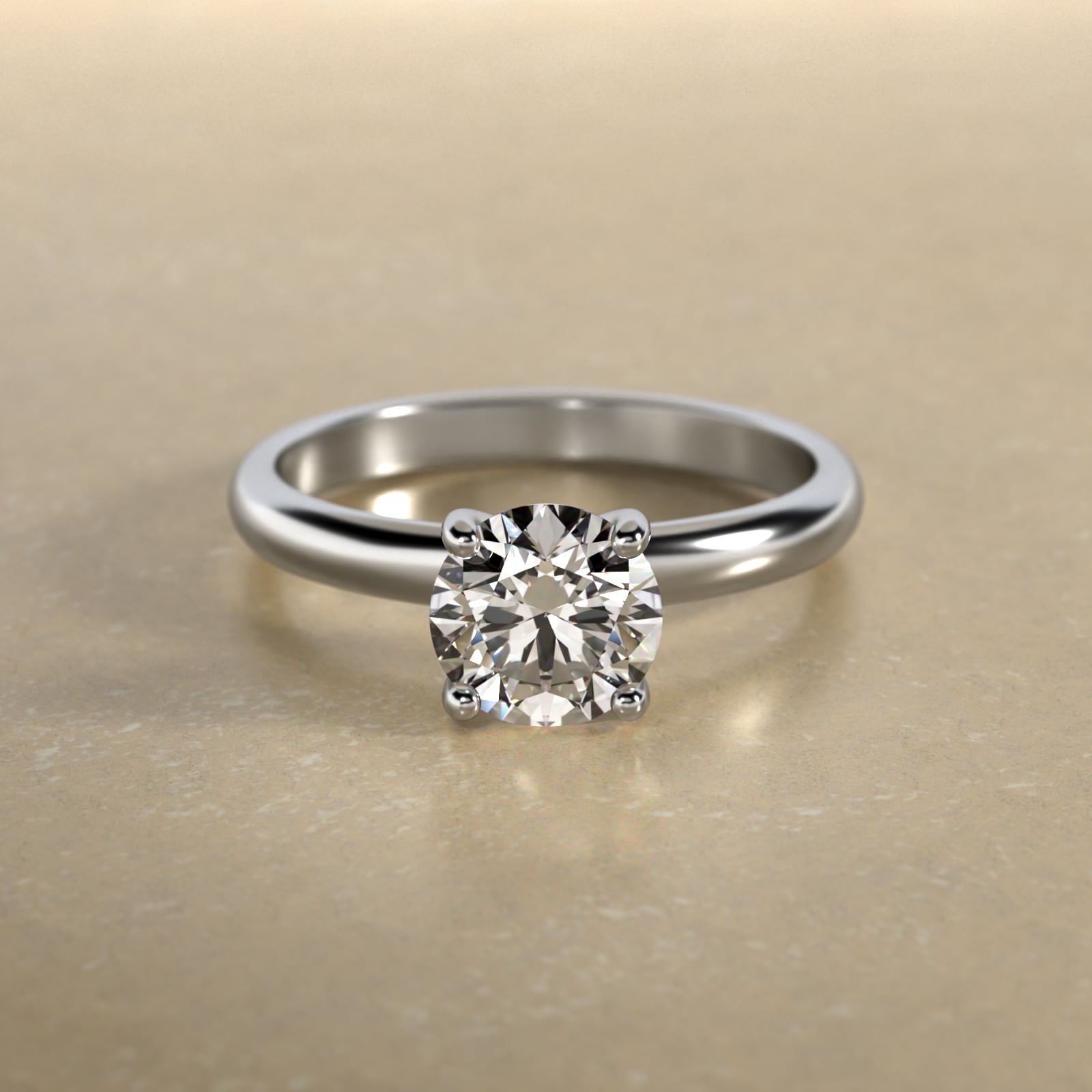 Contour Solitaire Engagement Ring In Platinum