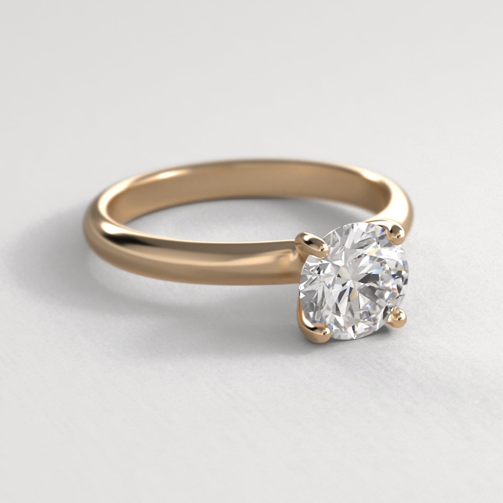 Contour Solitaire Engagement Ring In 18K Yellow Gold