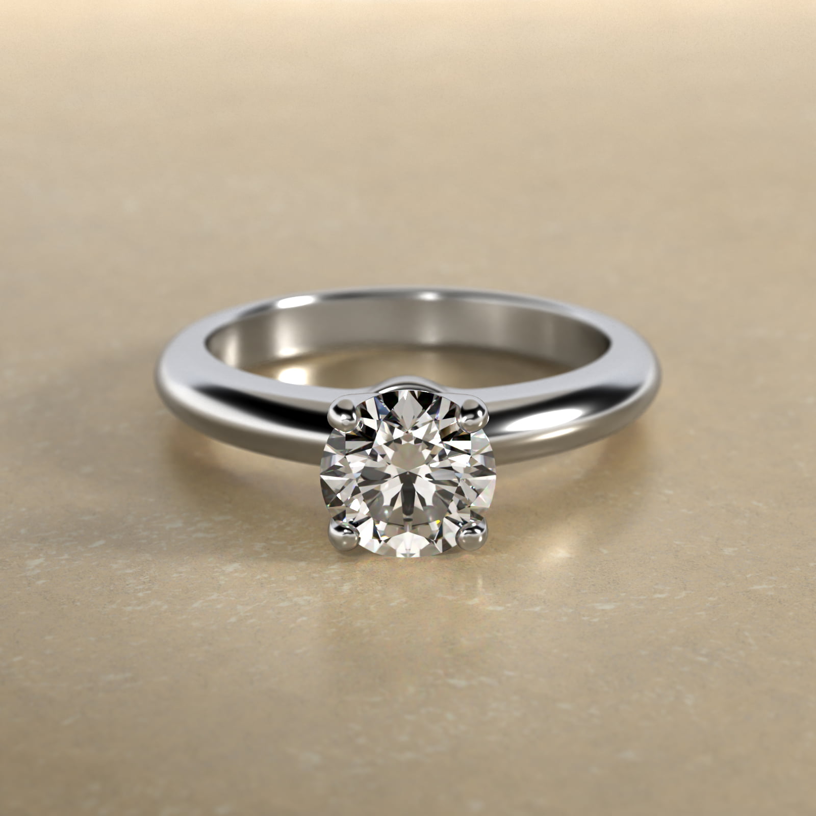 Nouveau Solitaire Engagement Ring In Platinum