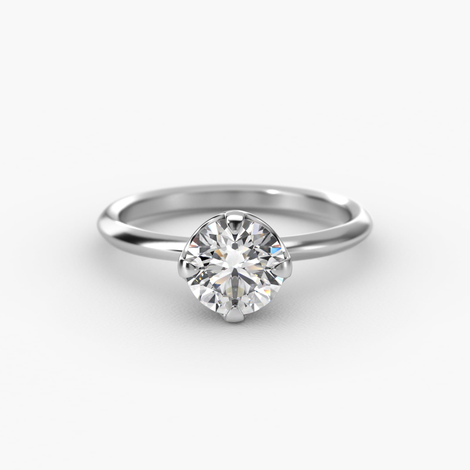 Compass Point Solitaire Engagement Ring In Platinum