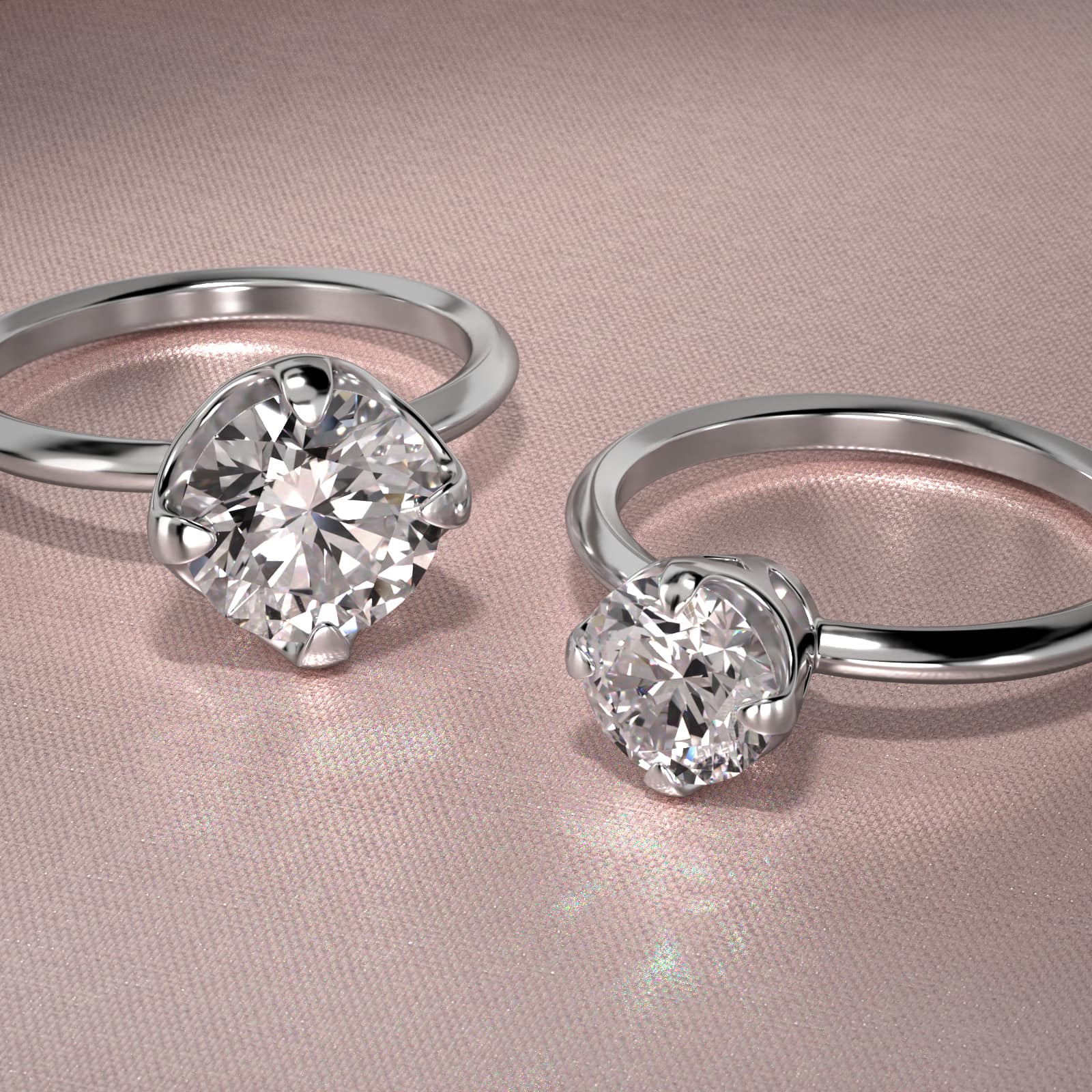 Compass Point Solitaire Engagement Ring In Platinum