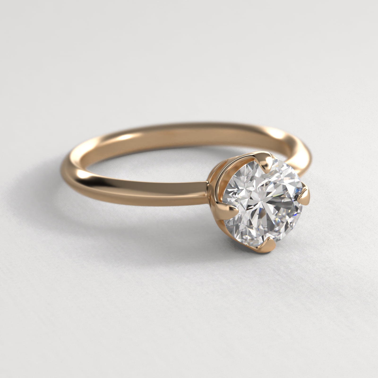 Compass Point Solitaire Engagement Ring In 18K Yellow Gold