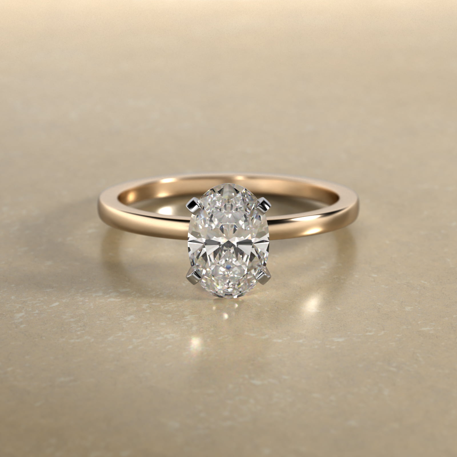 Comfort Fit Solitaire Engagement Ring In 14K Yellow Gold
