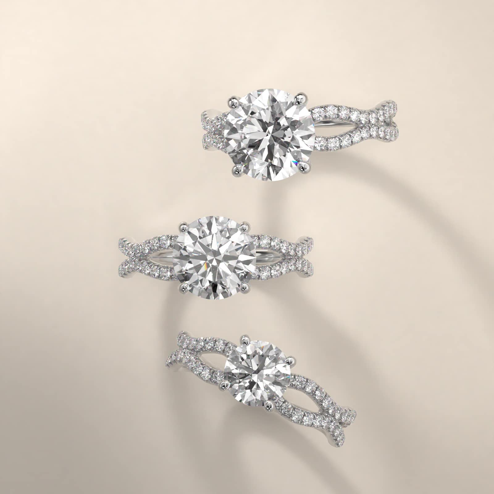 Platinum Pavé Wave Engagement Ring