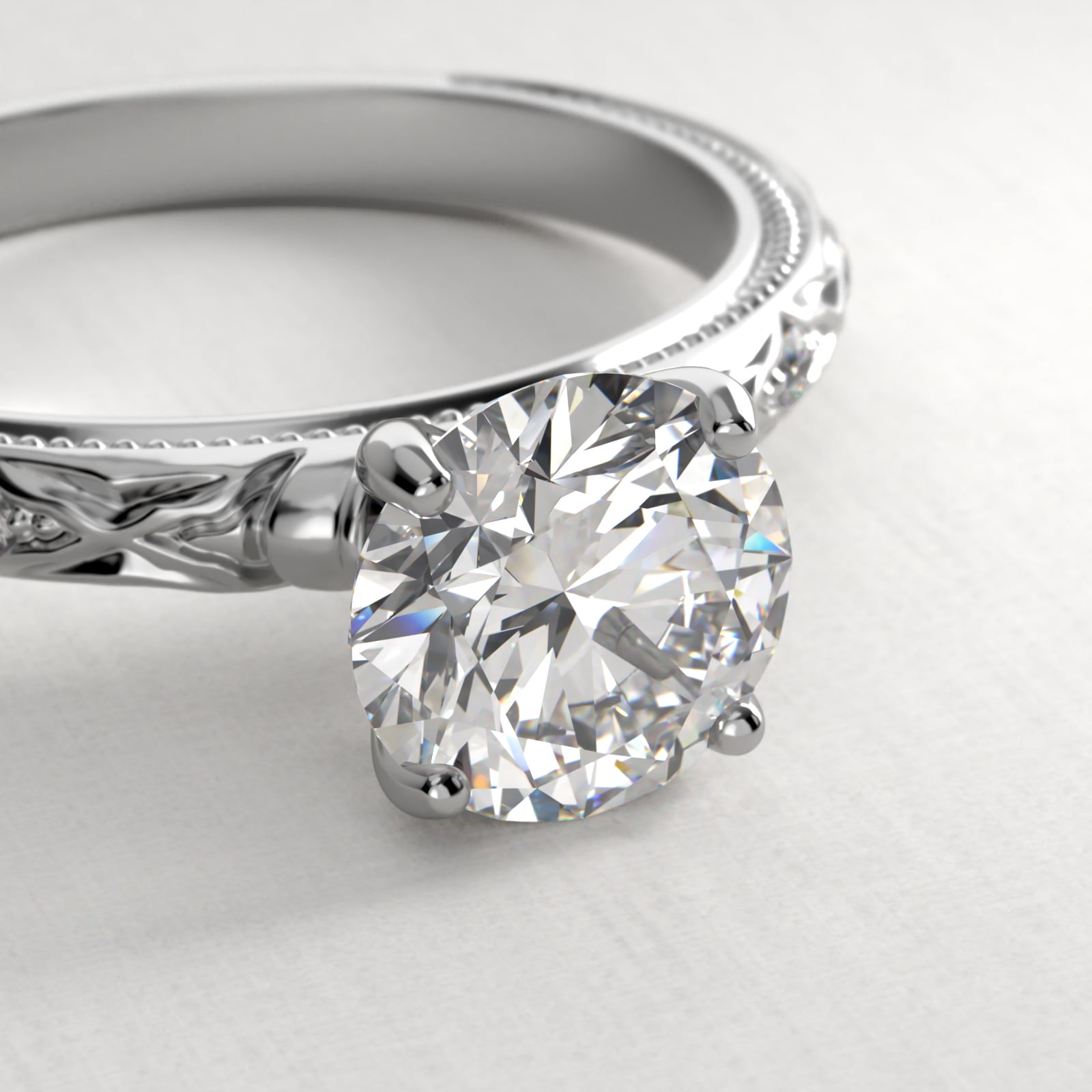 Blossom Vintage-Style Engagement Ring In Platinum