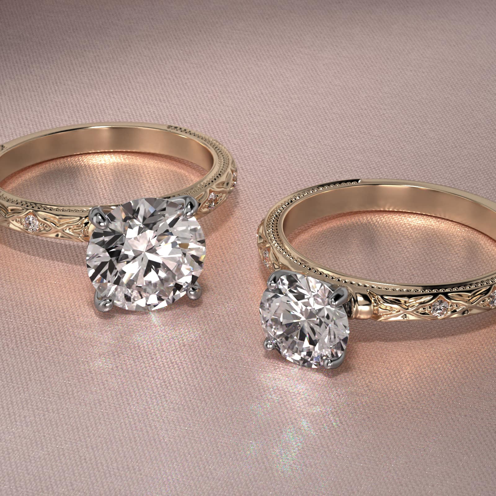 Blossom Vintage-Style Engagement Ring In 14K Yellow Gold