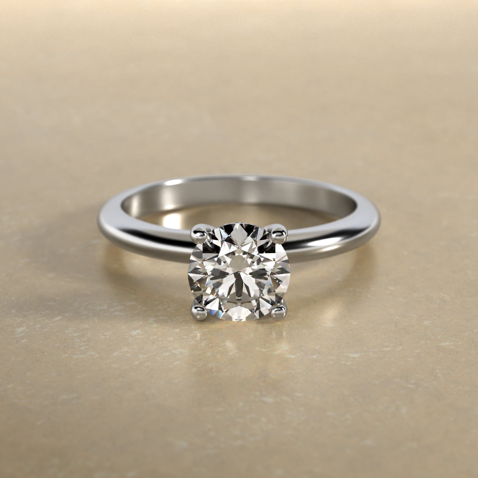 Solitaire Engagement Ring With Pavé Basket In Platinum