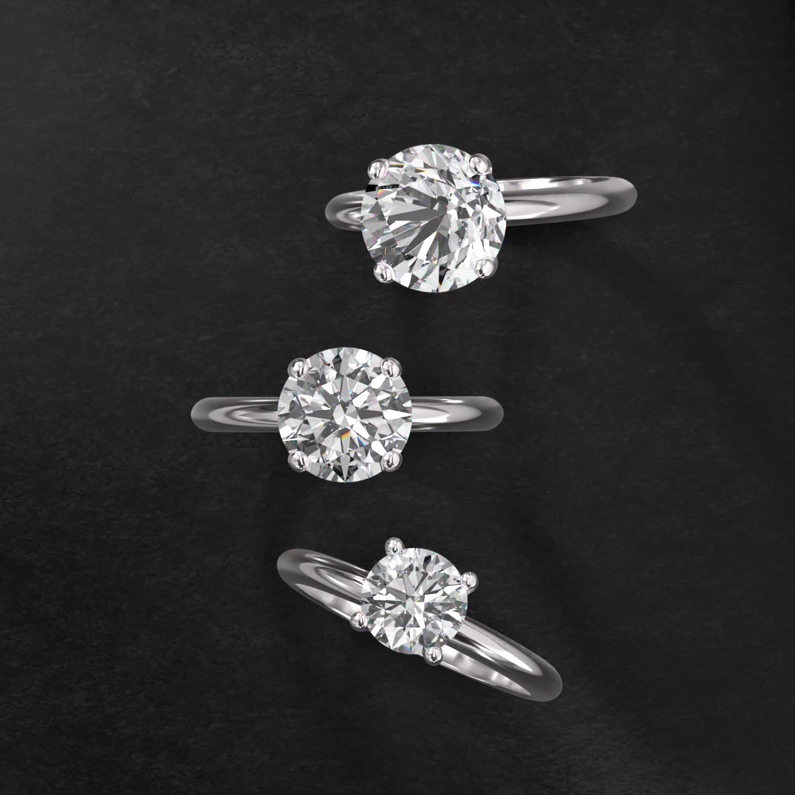 Solitaire Engagement Ring With Pavé Basket In Platinum