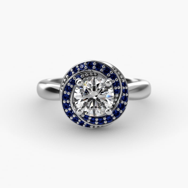 Enchanted Swirl Vintage-Style Engagement Ring In 14K White Gold