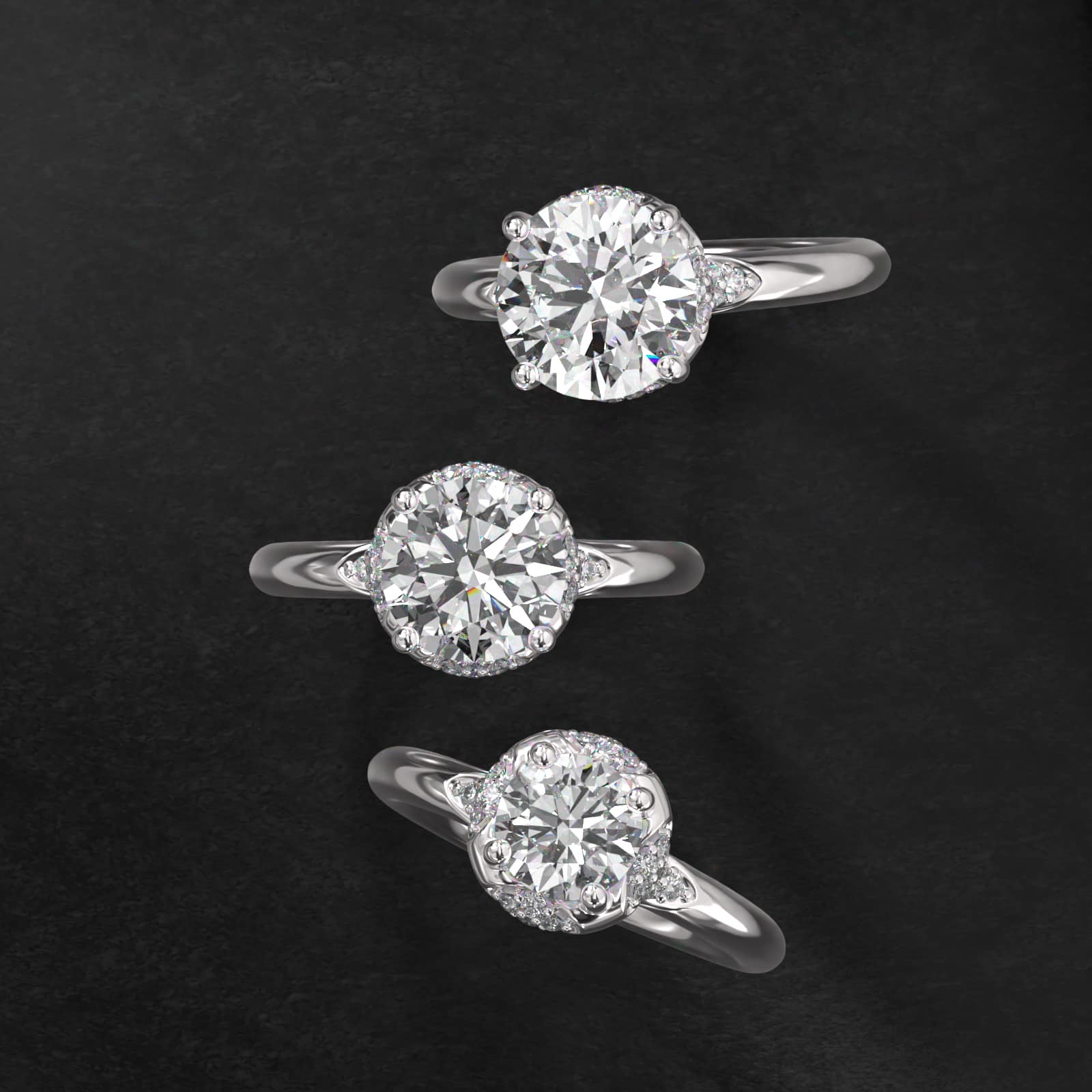 Perfectly Placed Pavé Halo Vintage-Style Engagement Ring In Platinum