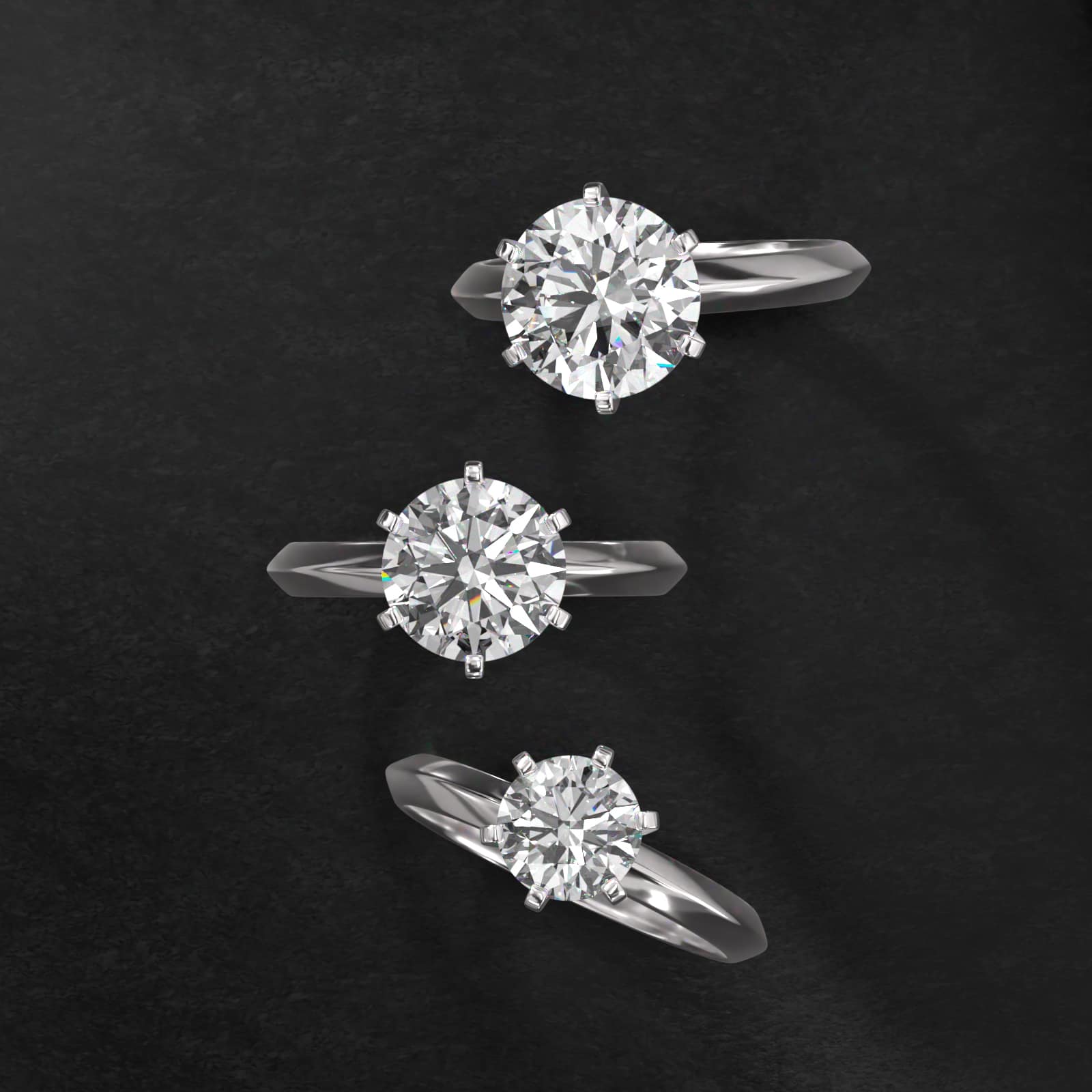 Knife Edge Six Prong Solitaire Engagement Ring In Platinum