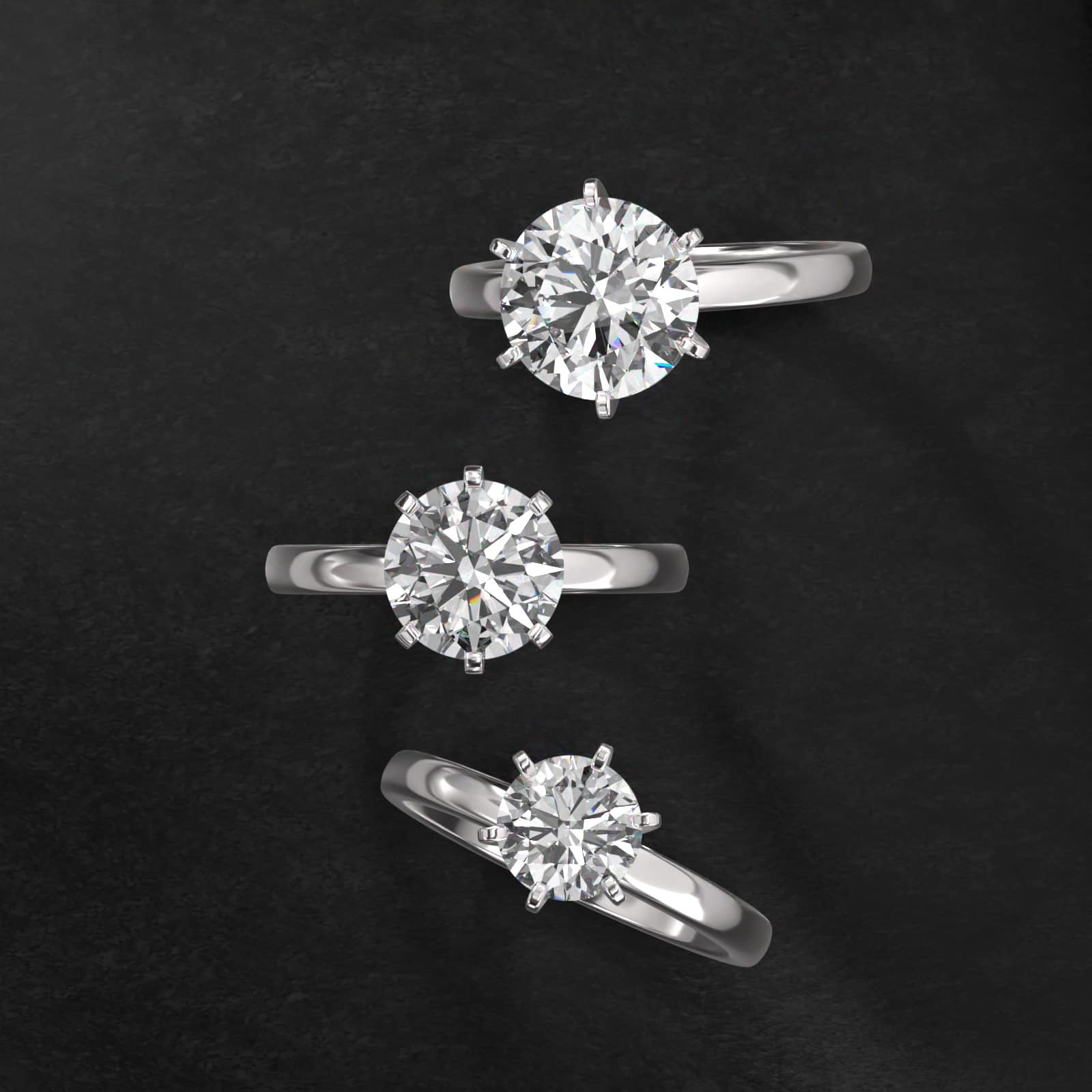 Comfort Fit Six Prong Solitaire Engagement Ring In Platinum