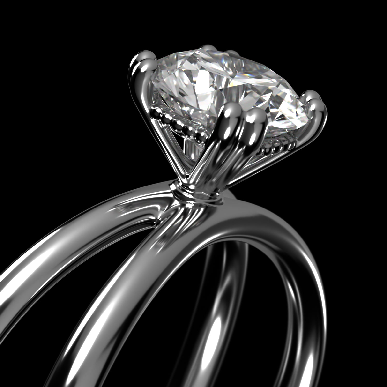 Criss Cross Solitaire Engagement Ring In Platinum