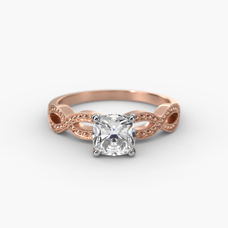 Infinity Vintage-Style Engagement Ring In 14K Rose Gold